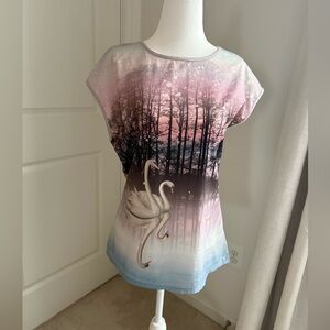 Ted Baker "Sparkling Swan Lake" print t-shirt